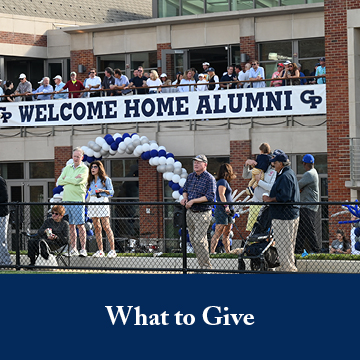 People welcoming the alumni. Links to What to Give People welcoming the alumni. Links to What to Give