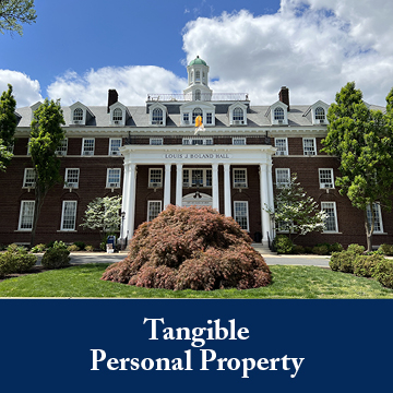 The Louis J. Boland Hall building. Links to Tangible Personal Property
